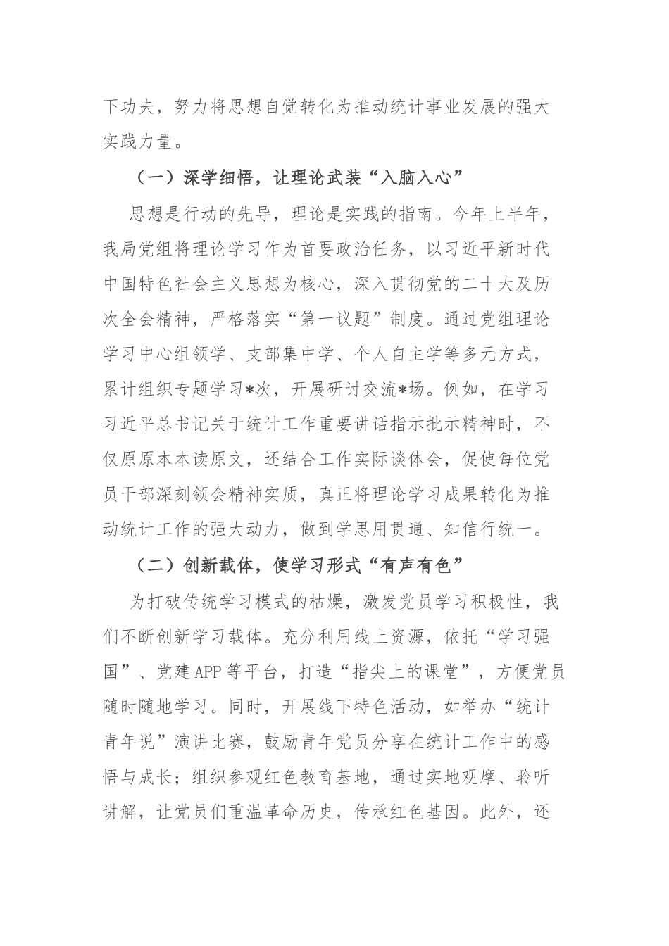 市统计局抓基层党建工作情况汇报.docx_第2页