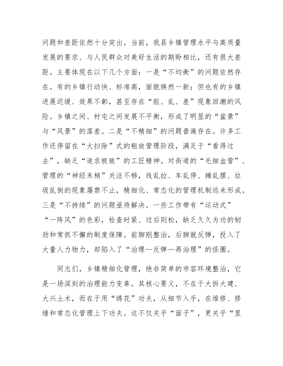 在2025年全县乡镇精细化管理工作推进会议上的讲话.docx_第2页