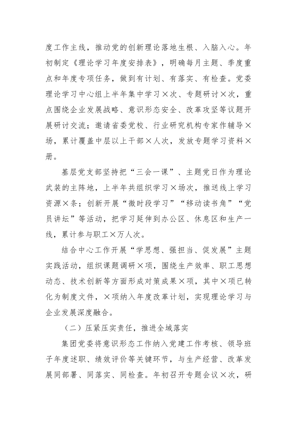 国企公司2025年上半年落实意识形态工作责任制自查报告.docx_第2页
