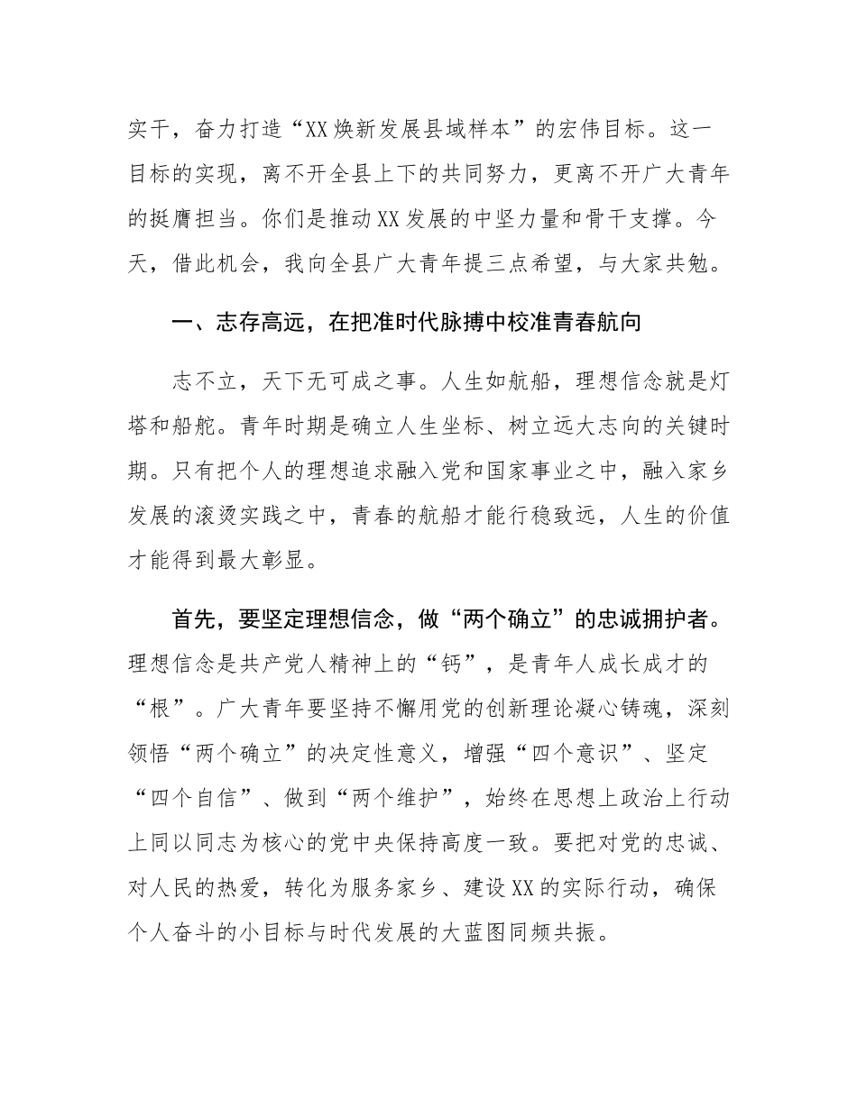在全县青年干部青年人才座谈会上的讲话.docx_第2页
