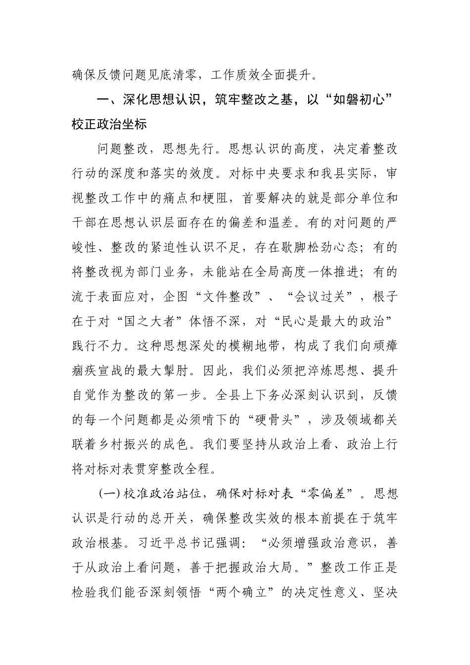 在2025年全县巩固拓展脱贫攻坚成果同乡村振兴有效衔接问题整改攻坚会上的讲话（.docx_第2页
