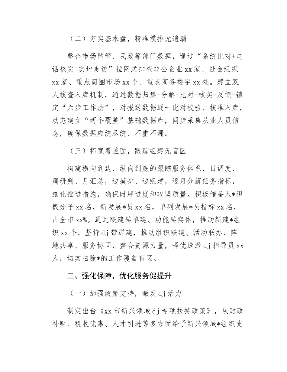 市新兴领域“两个覆盖”集中攻坚工作进展情况汇报.docx_第2页