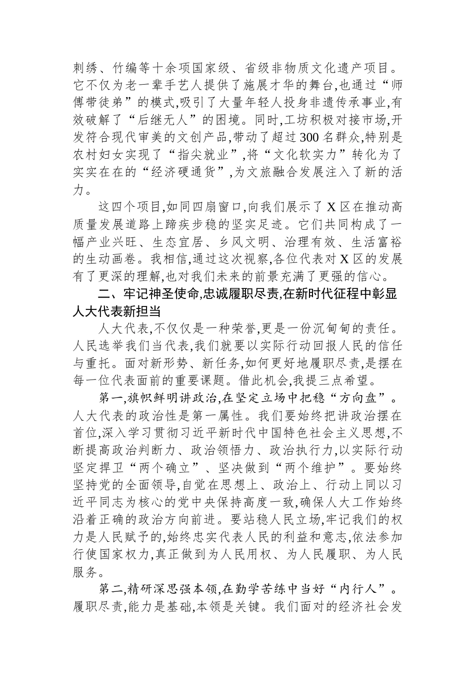在2025年区人大组织四级人大代表视察重点项目座谈会上的总结讲话 (1).docx_第3页