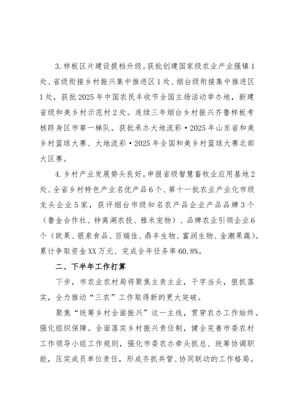 市农业农村局2025年上半年总结及下半年打算.doc_第2页