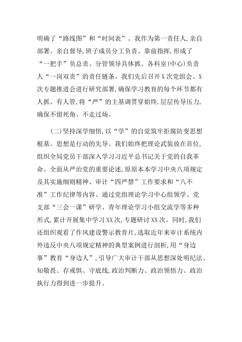 审计局党组书记在深入贯彻中央___精神学习教育总结大会上的讲话.docx_第2页