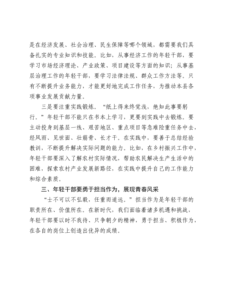 在2025年全县年轻干部座谈会上的讲话（2）.docx_第3页