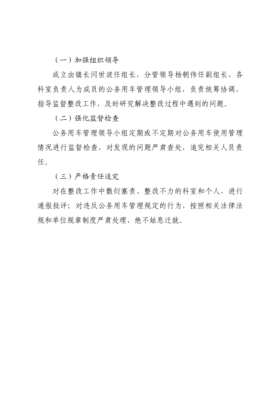 X镇人民政府公务用车整改方案.docx_第3页