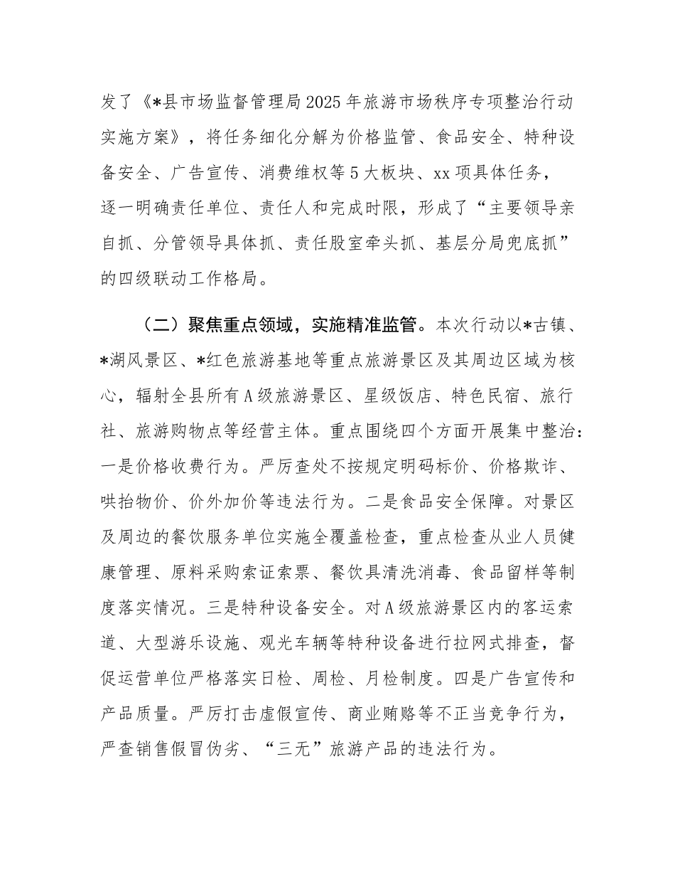 县市场监督管理局关于2025年上半年旅游市场秩序专项整治工作的自查评估报告.docx_第2页