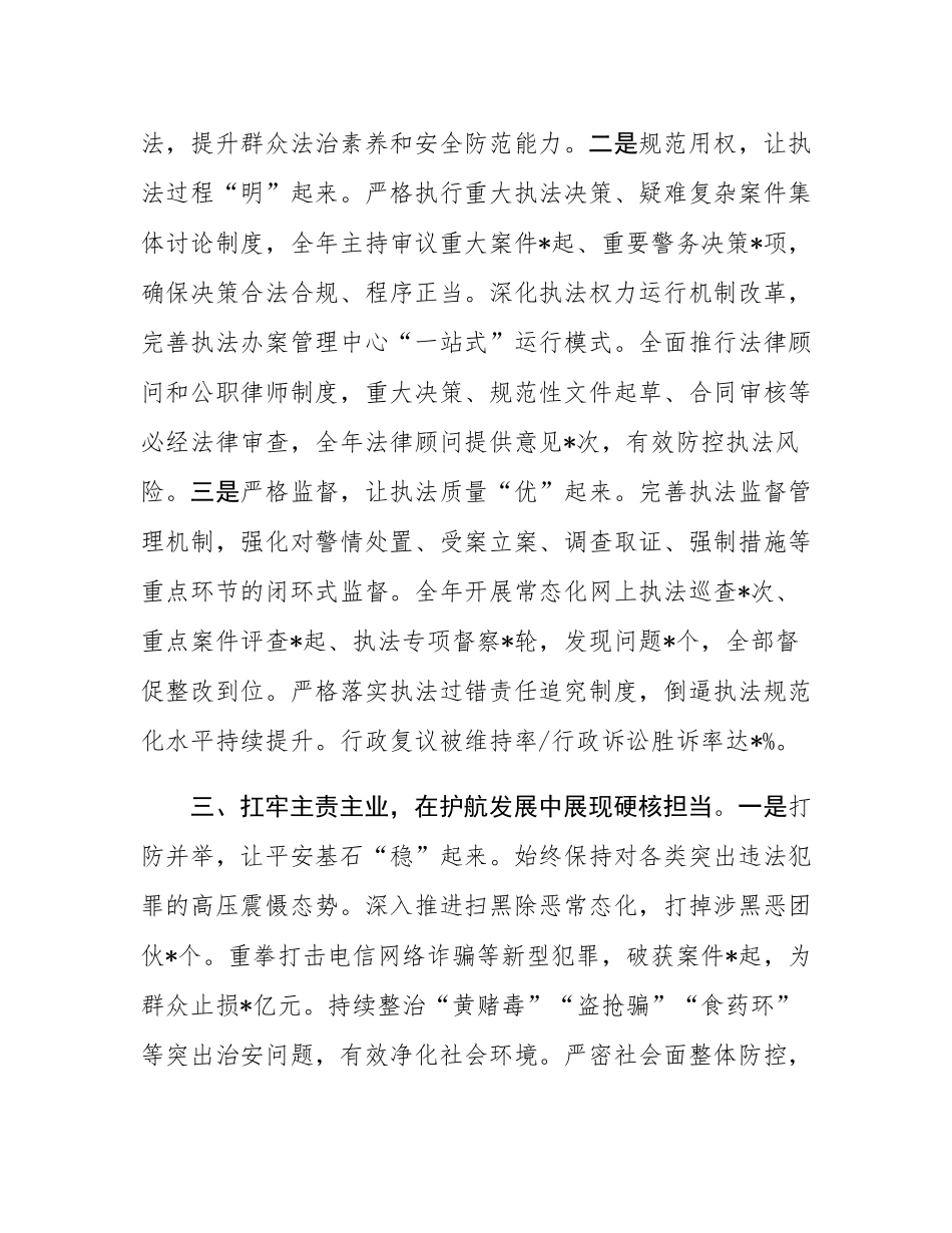 公安局党委书记2025年度述责述廉报告.docx_第3页