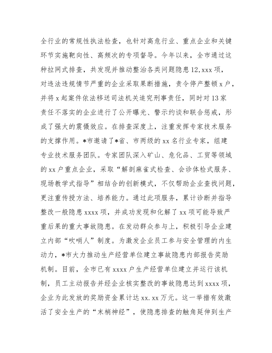 市应急管理局关于2025年度安全生产治本攻坚行动推进情况的报告.docx_第3页
