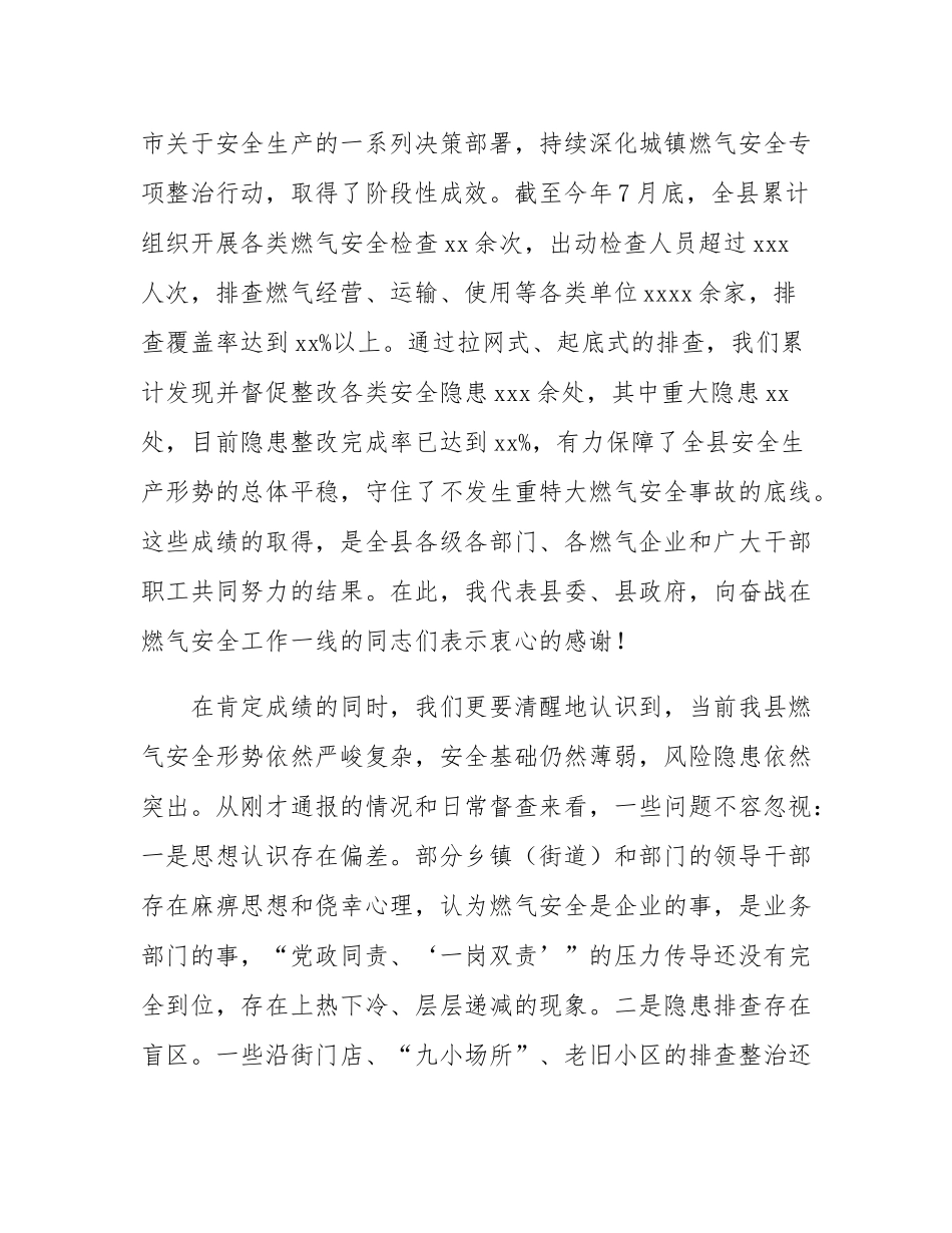 在2025年全县城镇燃气安全隐患排查整治工作推进会上的讲话.docx_第2页
