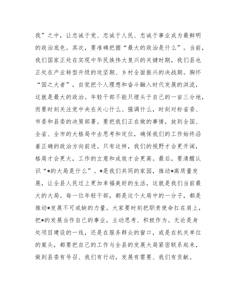 在2025年全县年轻干部座谈会上的讲话提纲.docx_第3页