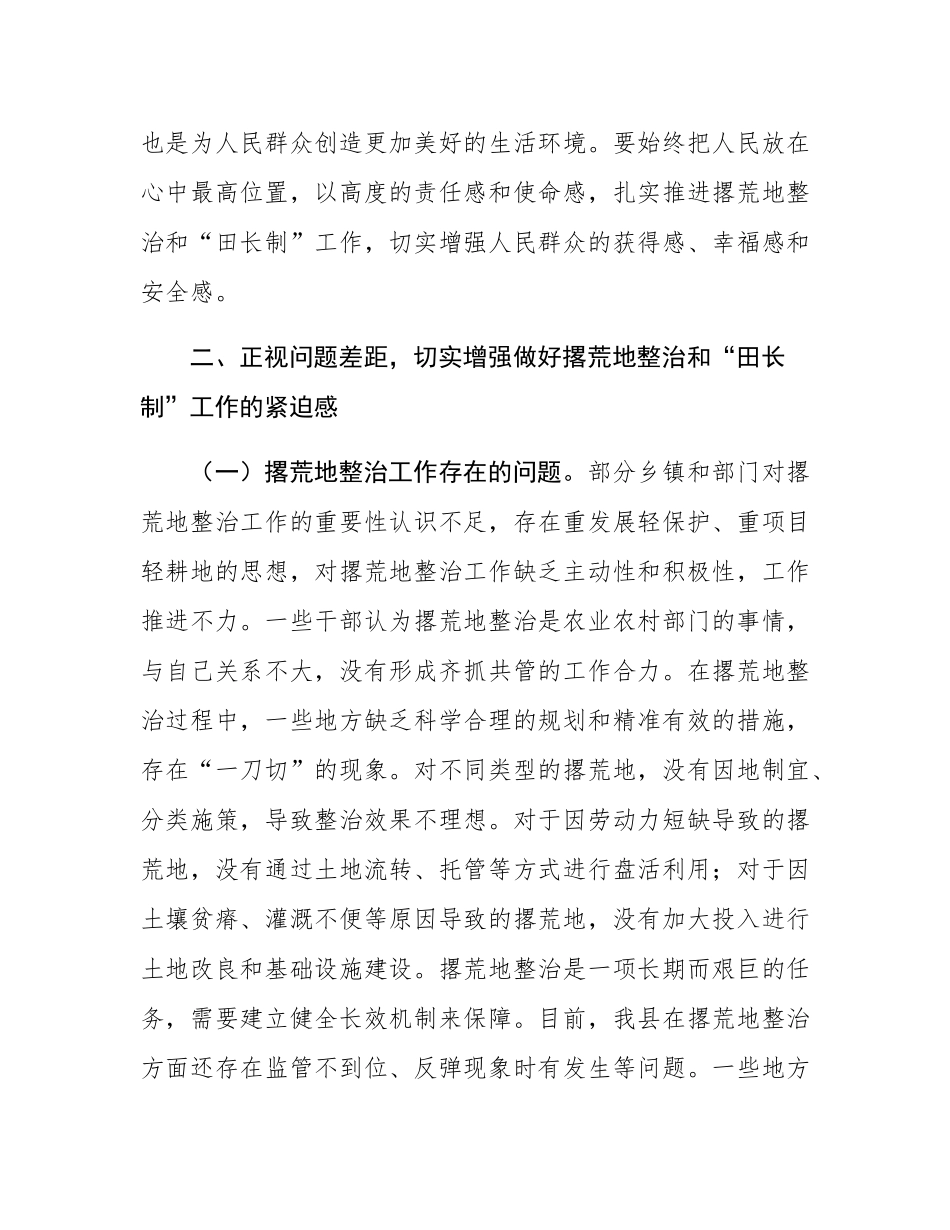 县委常委、副县长在撂荒地整治暨“田长制”工作会议上的发言.docx_第3页