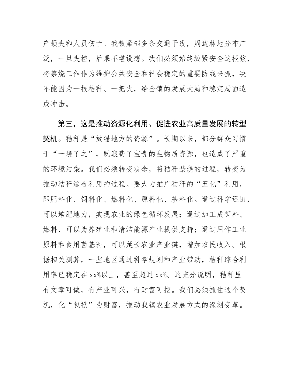 在镇2025年秋季秸秆禁烧工作动员部署会上的讲话.docx_第3页