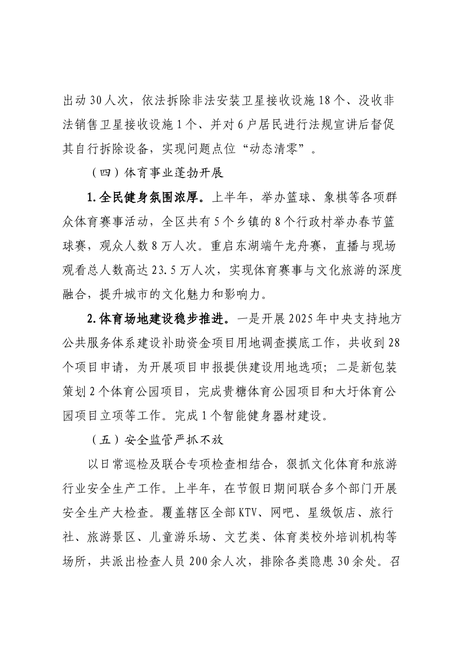XX区文化体育和旅游局2025年上半年工作总结和下半年工作计划.docx_第3页