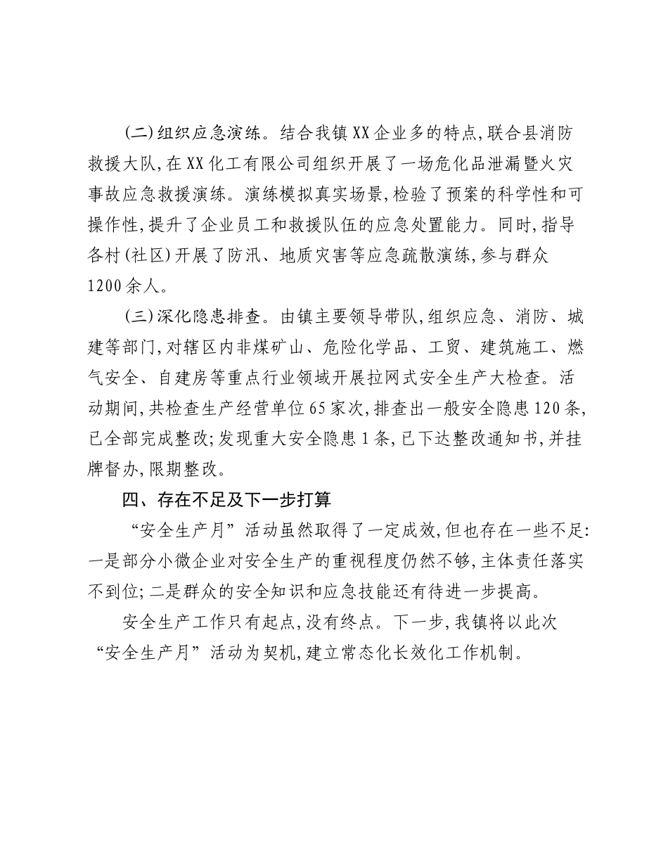 XX镇2025年“安全生产月”活动工作总结.docx_第3页