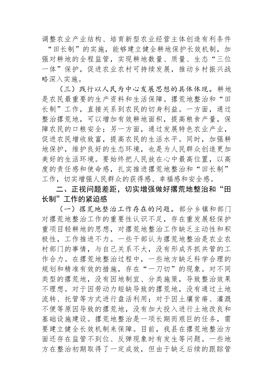 县委常委、副县长在撂荒地整治暨“田长制”工作会议上的发言.docx_第2页