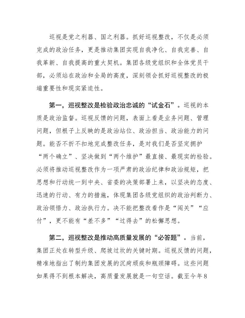 在2025年集团巡视整改工作专题会议上的讲话.docx_第2页