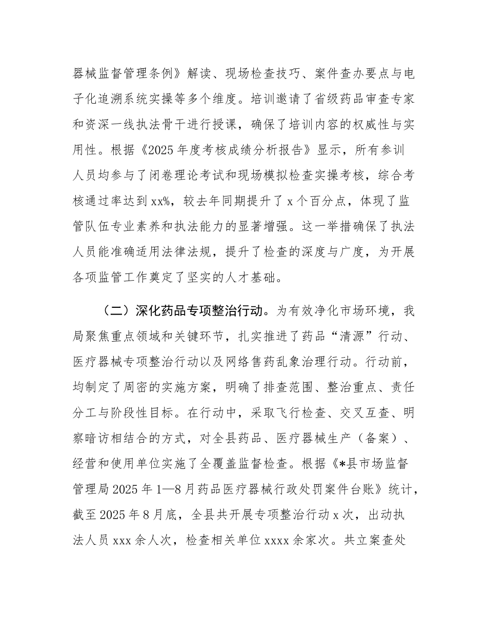 县市场监督管理局2025年度药品安全监管工作情况报告.docx_第2页