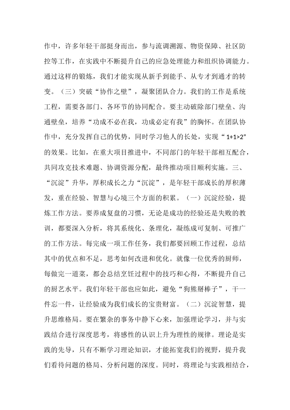 年轻干部工作交流发言：墩苗破壁沉淀，绘就青春奋进华章.docx_第3页