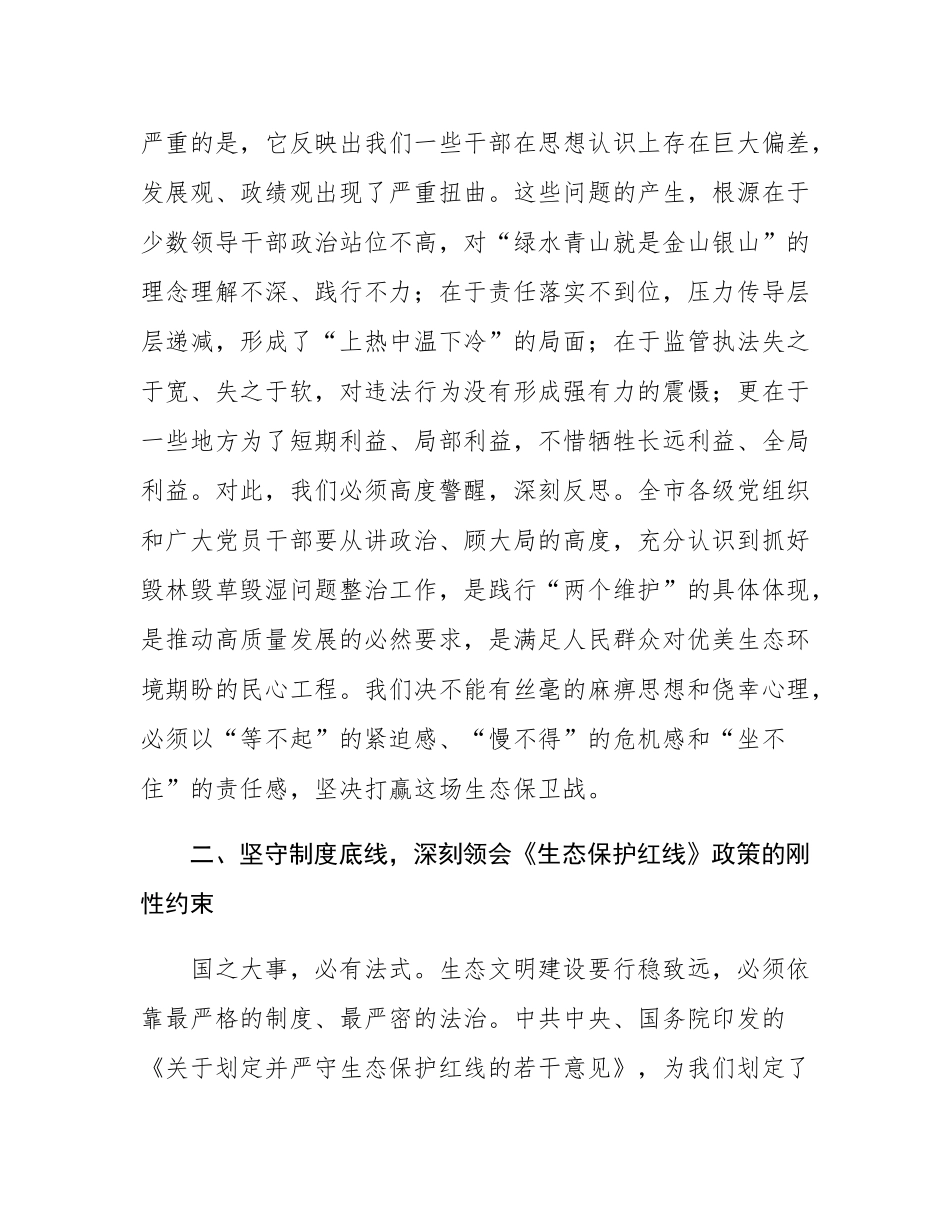在全市2025年整治毁林毁草毁湿工作专题调度会议上的讲话.docx_第3页