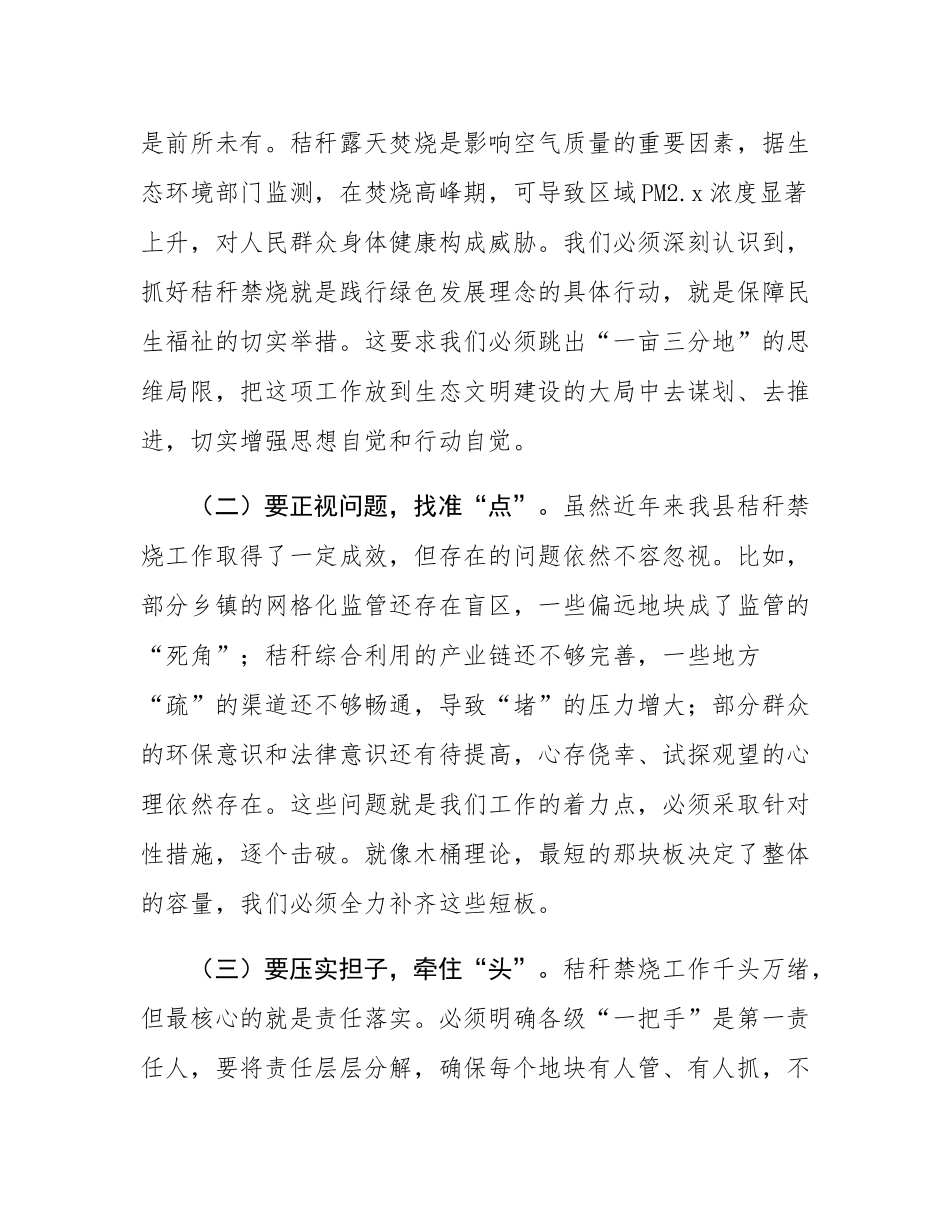县副县长在2025年度秋冬季秸秆禁烧管控工作培训部署会议上的讲话.docx_第2页