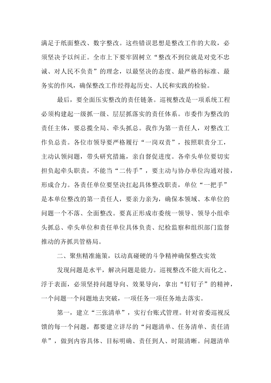 在2025年全市省委巡视反馈问题整改工作领导小组会议上的讲话.docx_第3页