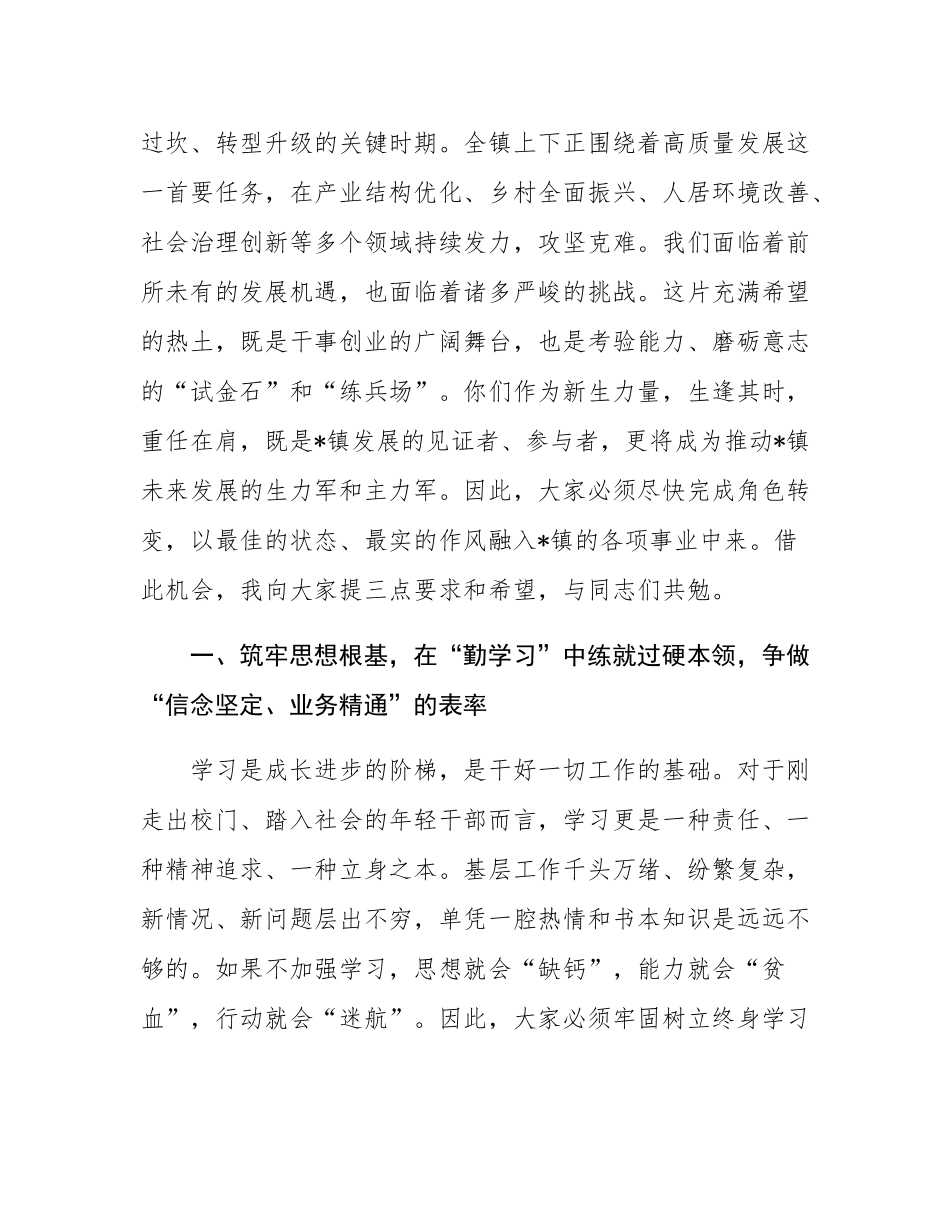 在2025年全镇新入职干部集体廉政谈话会上的讲话.docx_第2页