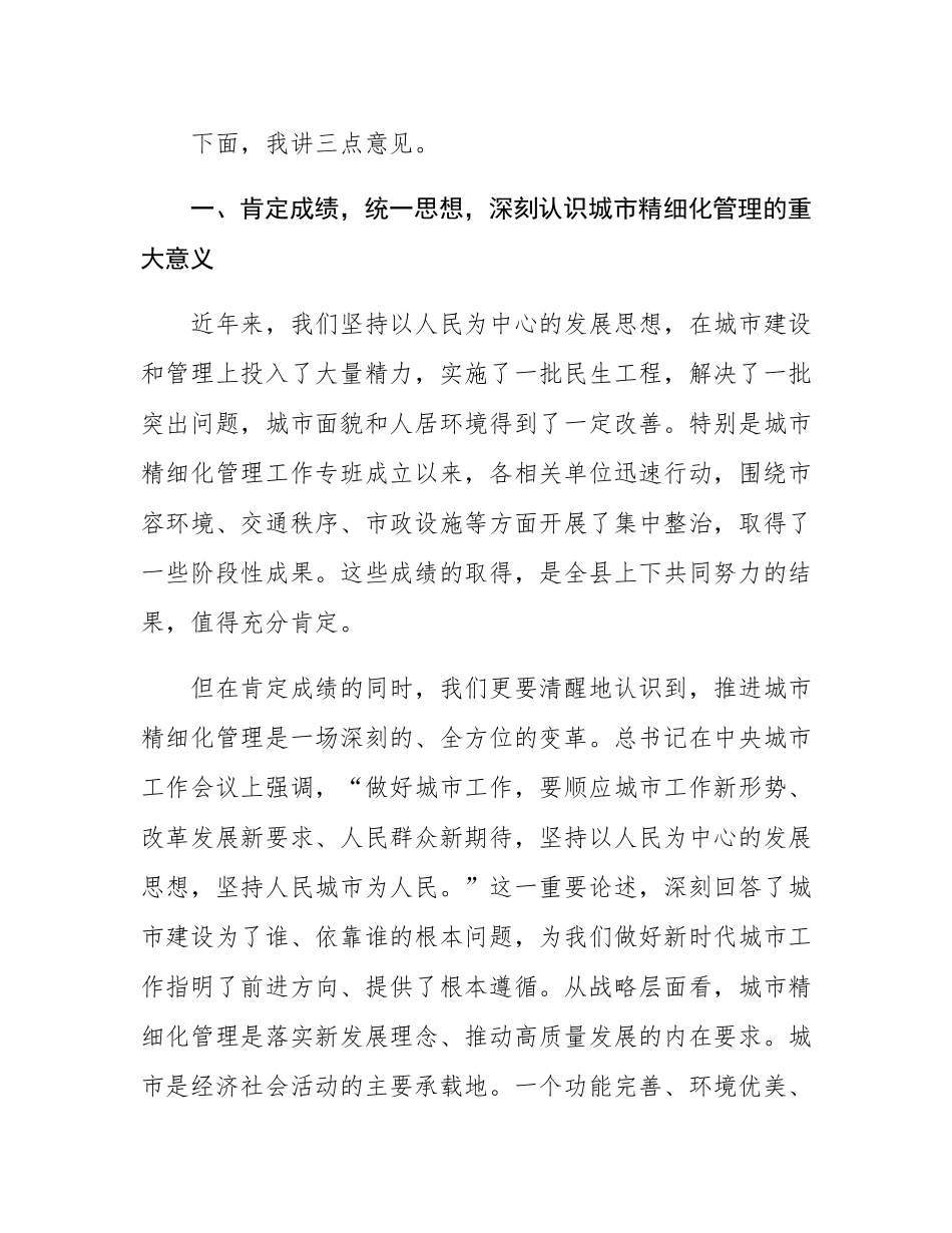 在2025年全县城市精细化管理项目谋划及建设专题会上的讲话.docx_第2页