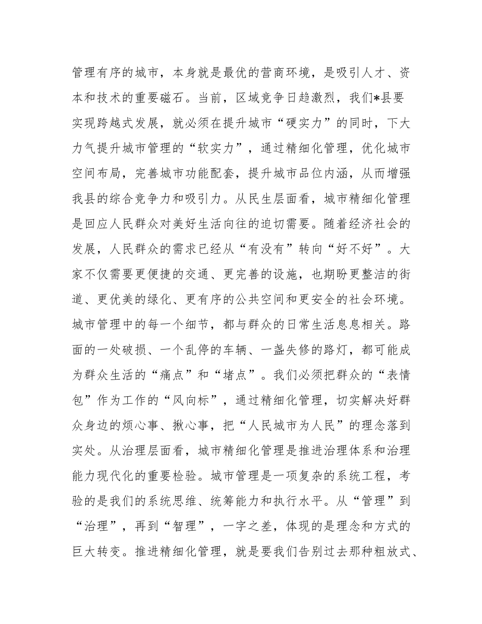 在2025年全县城市精细化管理项目谋划及建设专题会上的讲话.docx_第3页