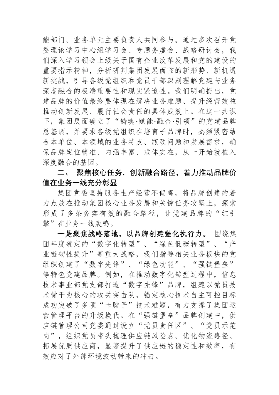 集团党委关于2025年党建品牌创建与业务融合发展的专题汇报.docx_第2页