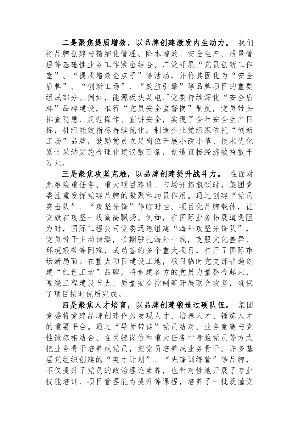 集团党委关于2025年党建品牌创建与业务融合发展的专题汇报.docx_第3页