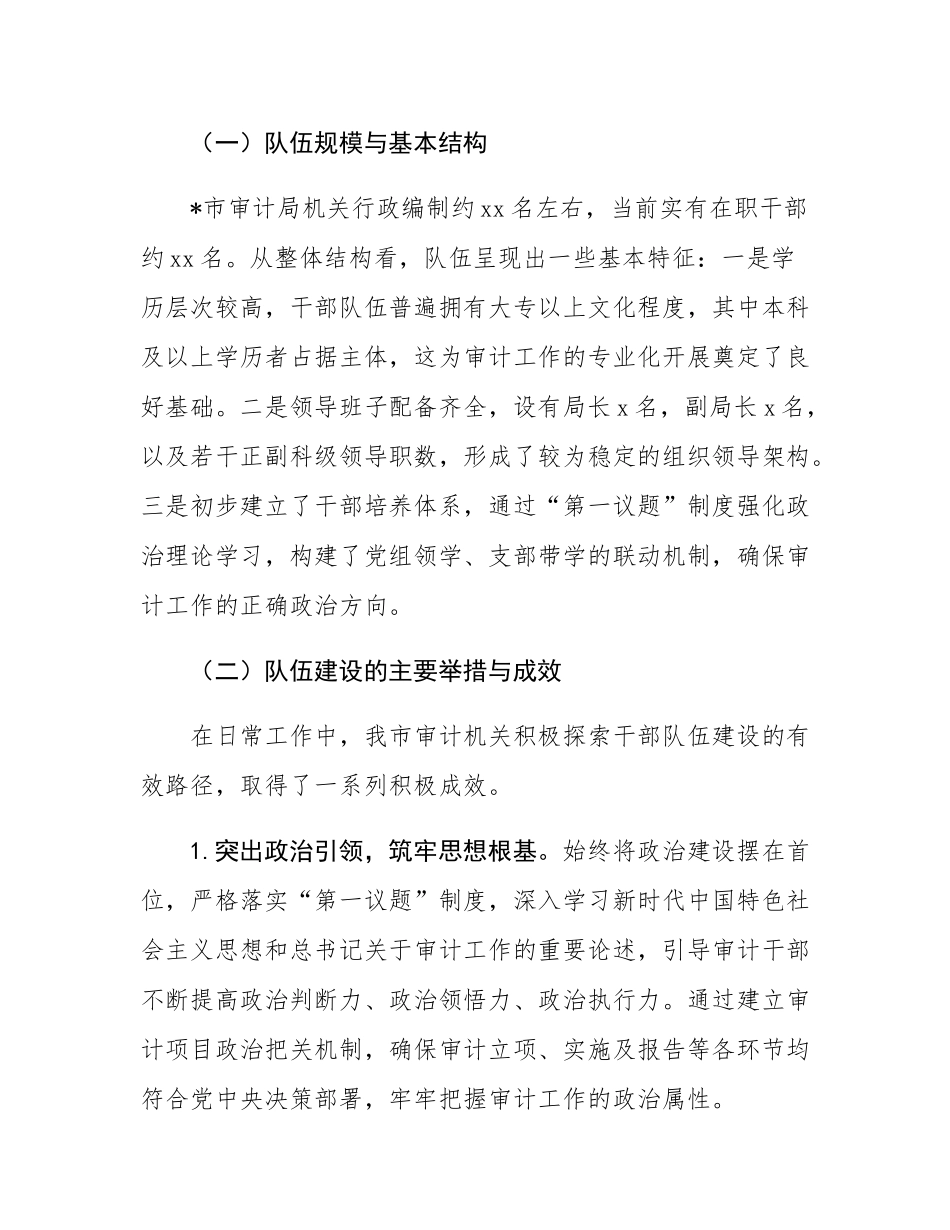 市审计局关于新时代审计干部队伍建设情况的调研报告.docx_第2页