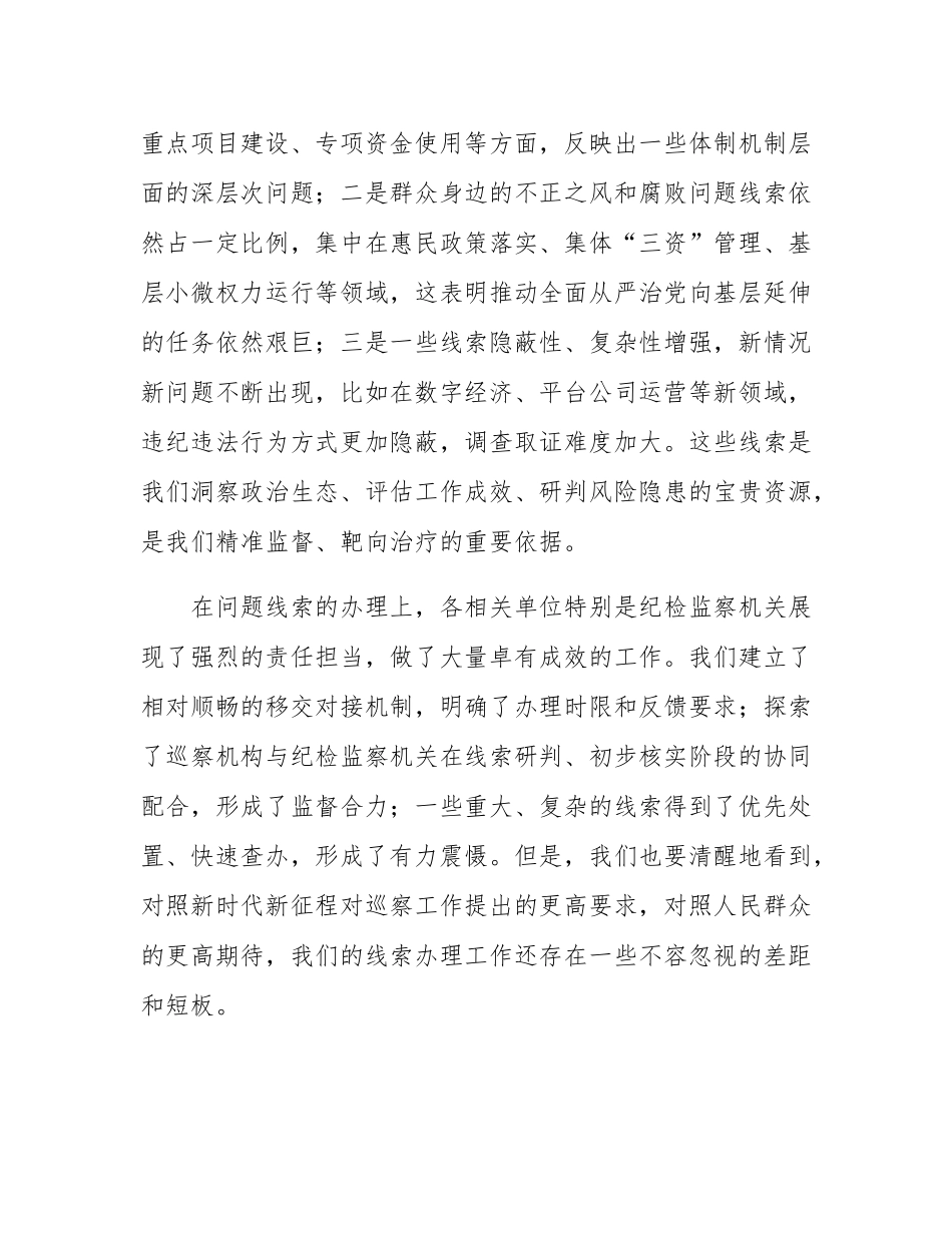 在巡察发现问题线索办理调度会上的讲话.docx_第2页