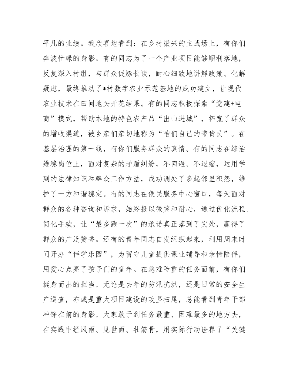 在2025年全镇青年干部座谈会上的讲话提纲.docx_第3页