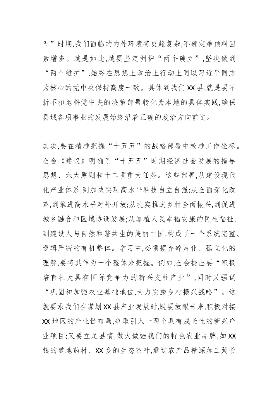 副县长XX在学习贯彻党的二十届四中全会精神研讨会上的发言材料（精品）.docx_第3页