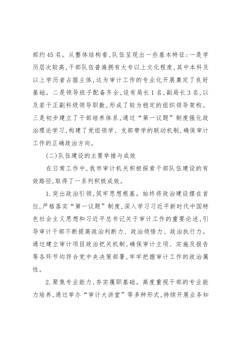 XX市审计局关于新时代审计干部队伍建设情况的调研报告（精品）.docx_第2页