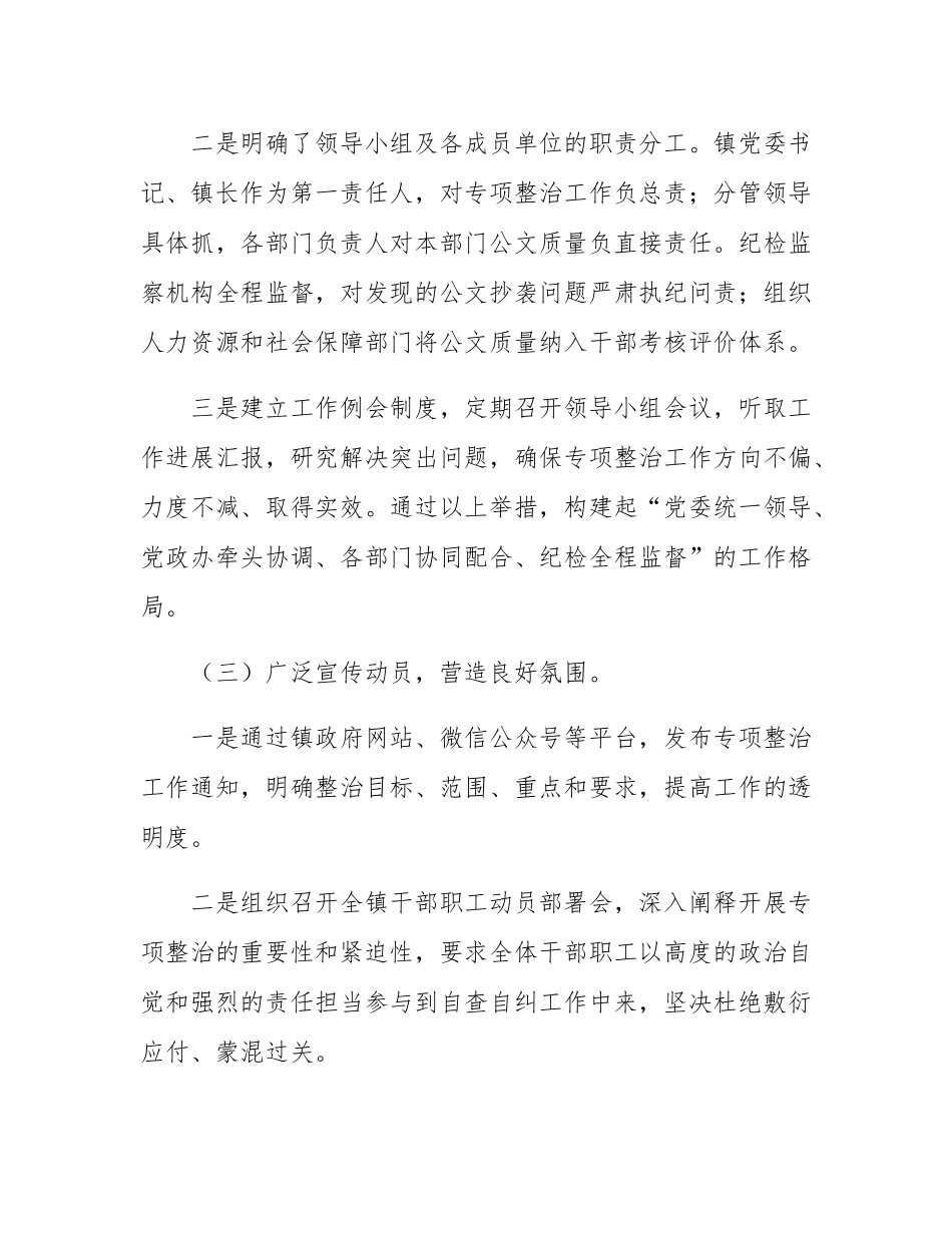 2025年乡镇公文抄袭问题专项整治自查自纠报告.docx_第3页