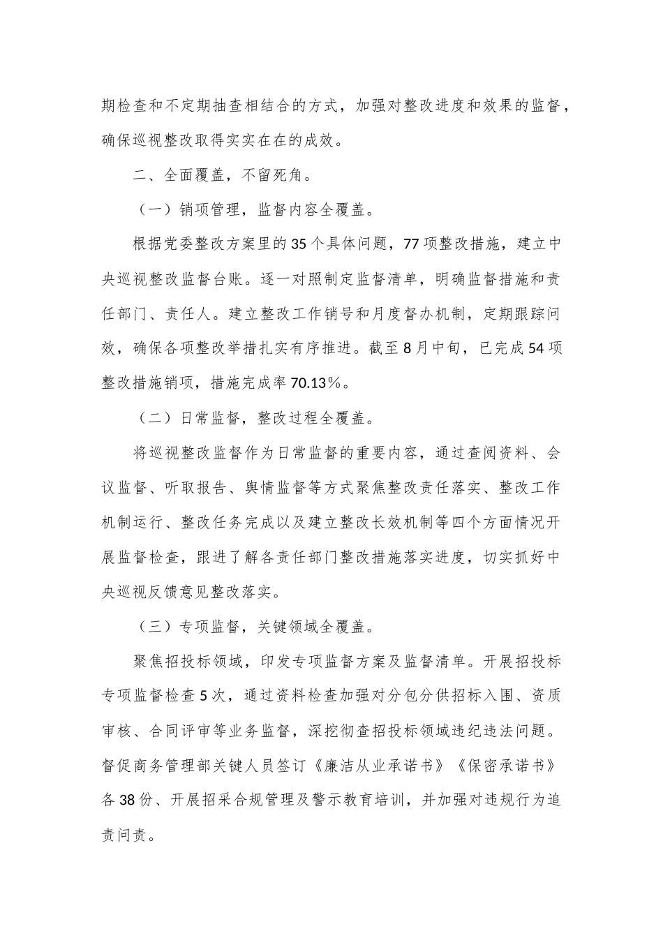 公司纪委关于巡视整改监督工作的汇报发言.docx_第3页