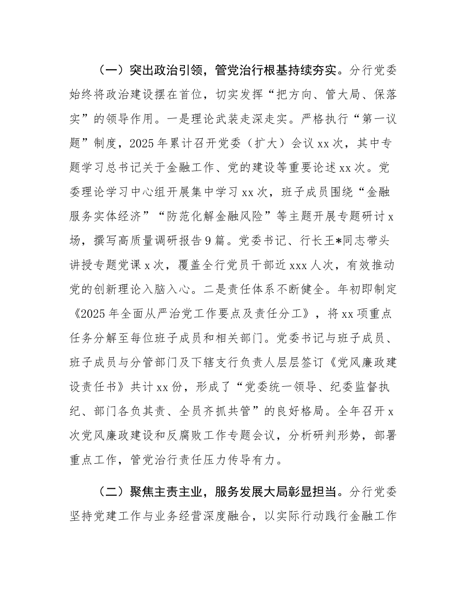 中国建设银行市分行2025年度政治生态的分析研判报告.docx_第2页
