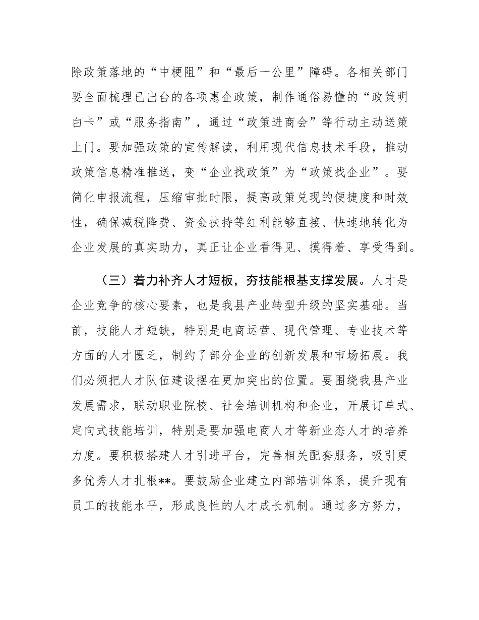 县长在“政企面对面”座谈会上的讲话.docx_第3页
