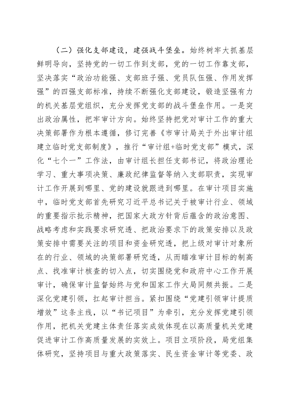 市审计局党组2025年落实全面从严治党主体责任工作情况报告.docx_第3页