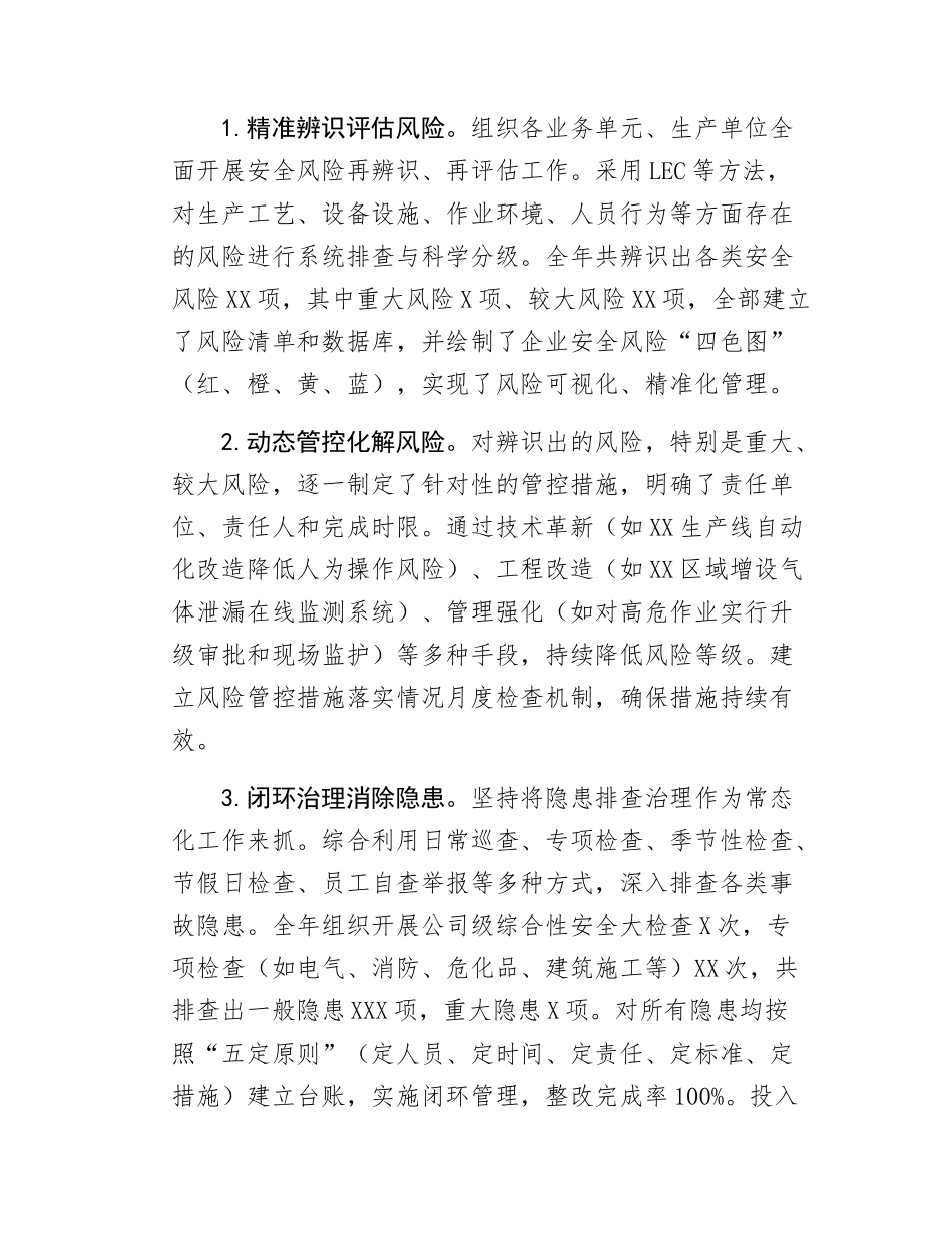 XX公司2025年度安全生产工作总结.docx_第3页