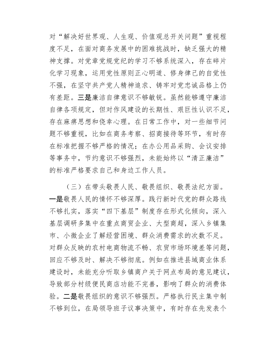 县商务局长2025年民主SH会对照检查材料.docx_第3页